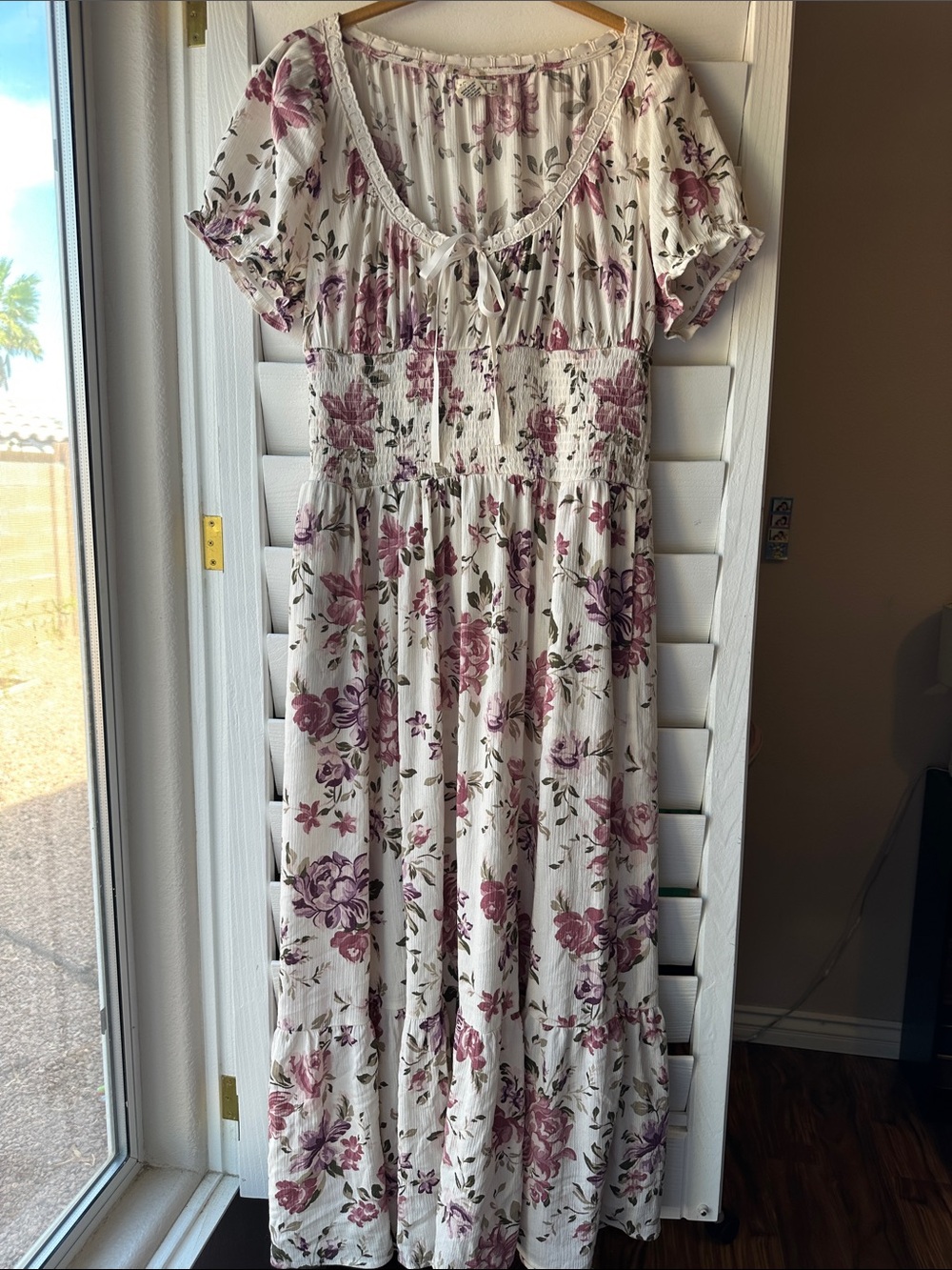 Festi Torrid Smocked Floral Puff Sleeve Maxi Cottagecore Dress 0 XL